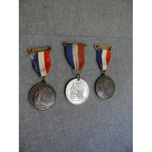 31 - 2 COLLECTION OF COMMEMORATIVE MEDALS FOR THE CORONATION OF GEORGE VI AND QUEEN ELIZABETH PLUS 1 MEDA... 