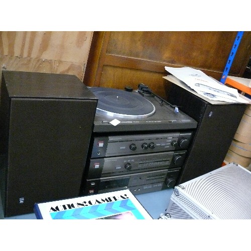 536 - GRUNDIG PS1700 STACKING SYSTEM, AMPLIFIER, TUNER, CASSETTE DECK AND MATCHING SPEAKERS