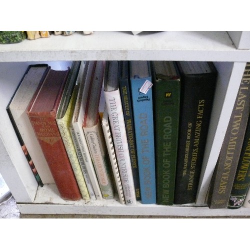 550 - 5 X CUBES OF MIXED BOOKS, MOSTLY NON FICTION, ATLASES, ENCYCLOPEDIAS, HISTORY, HOMEOPATHY