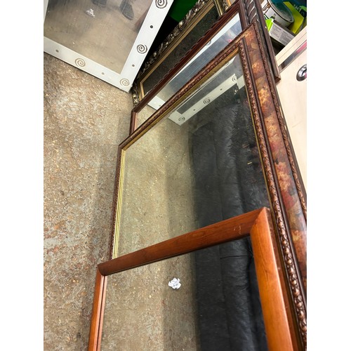 572 - 8 X VARIOUS MIRRORS, PINE, DARK WOOD, MODERN ETC