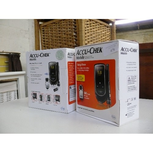 478 - 2 X BOXED ACCU-CHEK MOBILE BLOOD GLUCOSE MONITORING SYSTEMS