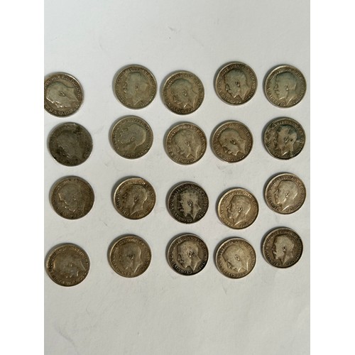 119L - 20 X silver threepence coins including 1912, 1913 x2, 1916 x6, 1917 x4, 1918 x 4, 1919 x 3
