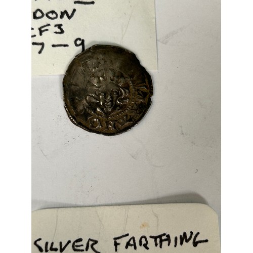 119H - Three early coins including Edward I Silver penny 1307 - 1309, London mint, 18mm dia, 1.38 grams, a ... 