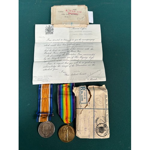 100C - WWI MEDALS THE 1914- 1918 DEFENCE AND THE CIVILISATION VICTORY MEDAL ISSUED GUNNER J H BRITTON No 11... 
