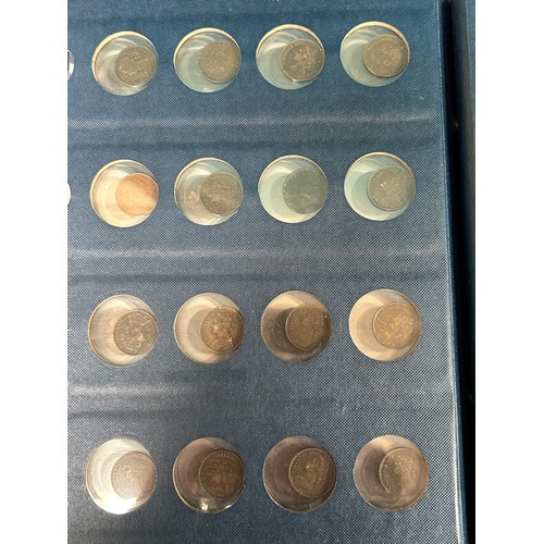 119E - Very good collection of 57  all Queen Victoria farthings in an album in date order 1838 to 1901 - in... 