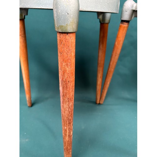 464 - Gerald Summers 1899 - 1967.  Two rare mid century tripod stools with metal top and turned ash legs -... 