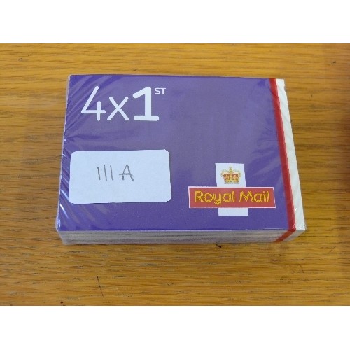111A - SEALED PACK OF 50 BOOKS OF 4 X 1ST CLASS STAMPS (200 IN TOTAL). RETAIL £270 GUARANTEED GENUINE