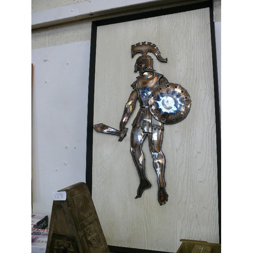 127 - STAINLESS STEEL ARTWORK 'GEORGE' IN FRAME