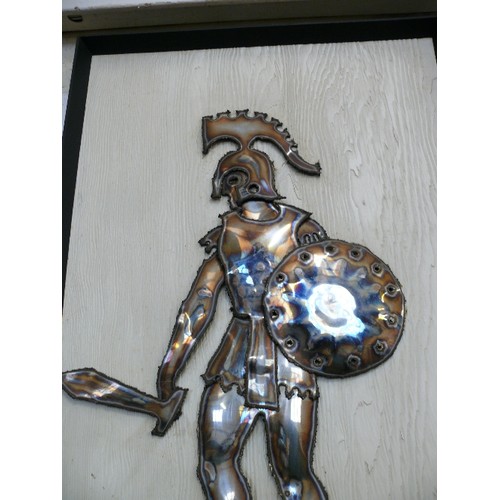 127 - STAINLESS STEEL ARTWORK 'GEORGE' IN FRAME