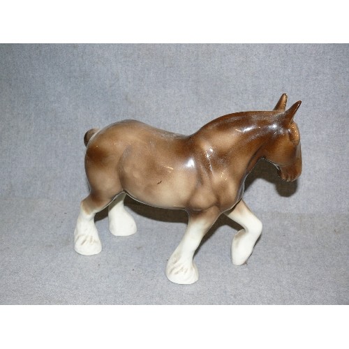 322 - A LARGE CERAMIC FIGURE OF A SHIRE HORSE