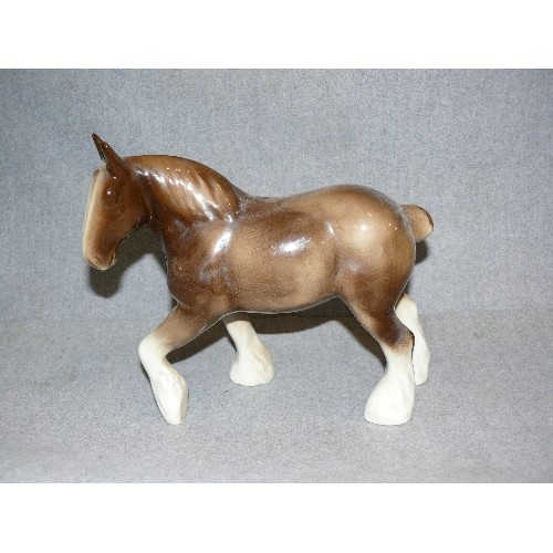 322 - A LARGE CERAMIC FIGURE OF A SHIRE HORSE