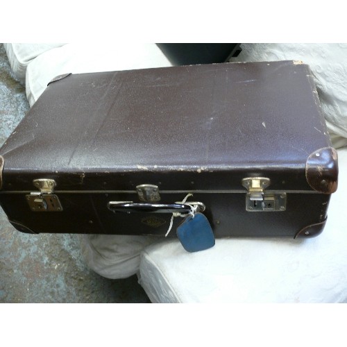 439 - VINTAGE HARD BODIED SUITCASE - NATIONAL SERVICE ERA