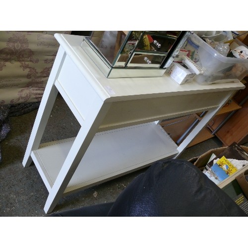 471 - OFF WHITE PAINTED FINISH CONSOLE TABLE WITH 2 DRAWERS