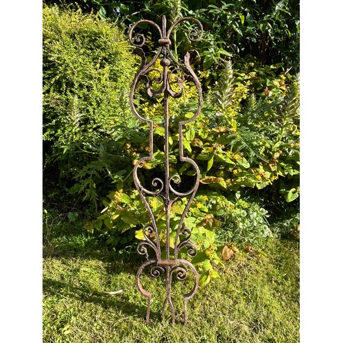 327C - Two pieces of English 19th Century wrought iron work - highly skilled blacksmith’s work with flowers... 