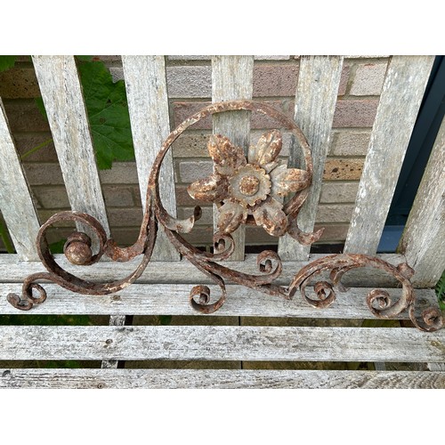 327C - Two pieces of English 19th Century wrought iron work - highly skilled blacksmith’s work with flowers... 