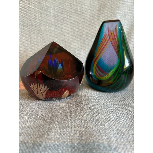 210A - Two Limited Edition Caithness Crystal paperweights, Blue Lotus 38/150 by Helen MacDonald and 