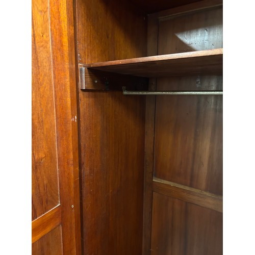 467 - Large Victorian Compactum Wardrobe with hanging rails, cupboard & drawers, inlaid with mask head det... 