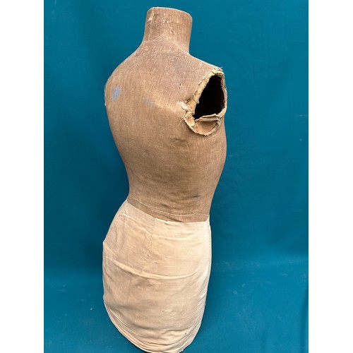 340A - A early 20th century dressmakers dummy/mannequin made from papier mache with fabric covering