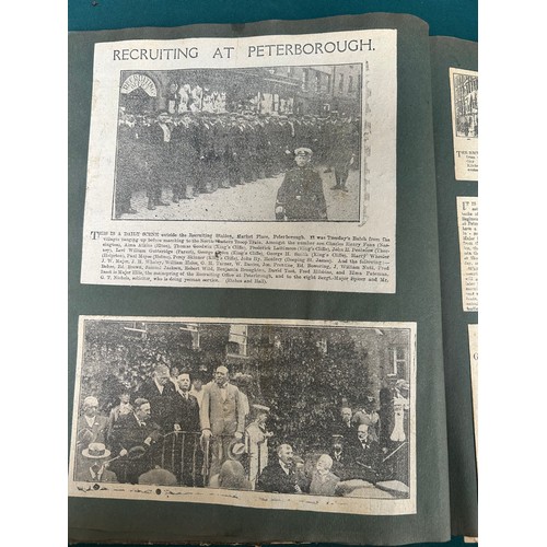 184D - Local Interest - Peterborough. An early 2Oth Century Scrapbook album with newspaper cuttings related... 