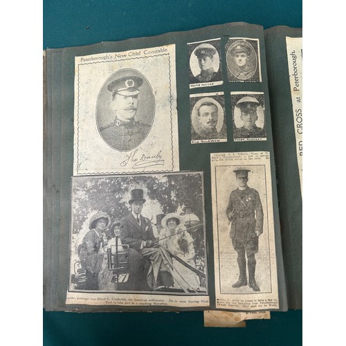 184D - Local Interest - Peterborough. An early 2Oth Century Scrapbook album with newspaper cuttings related... 