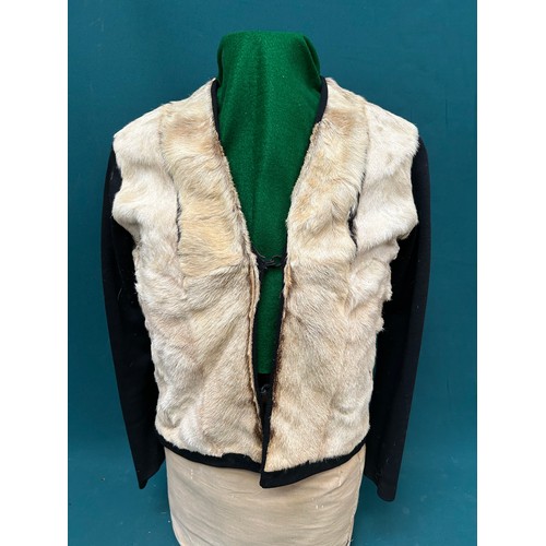 340D - Vintage 1960's goatskin waistcoat  jacket - hippy style by King Casuals fashion house