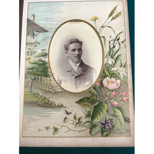 166A - A Victorian and Edwardian carte de visite photograph album with studio portraits, family groups, sch... 