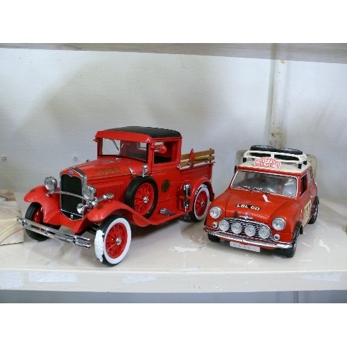 80 - A RED 1967 MORRIS MINI COOPER 1275S MK1 MONTE CARLO RALLY PLUS A 1931 FORD MODEL A FIRE CHIEF TRUCK ... 