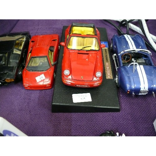 125 - 4 X LARGE COLLECTOR CAR MODELS -  LAMBORGHINI, MATCHBOX LAMBORGHINI DIABLO, PORSCHE CARRERA 4 CABRIO... 