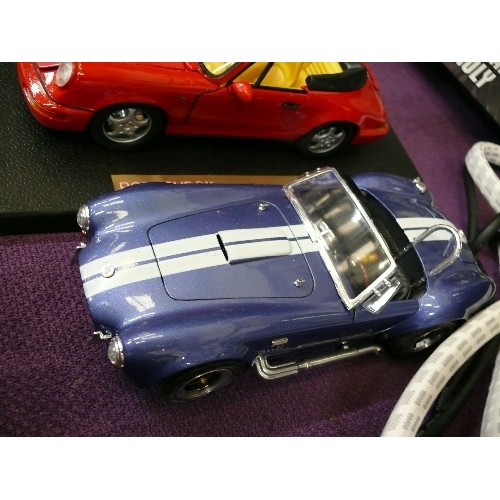 125 - 4 X LARGE COLLECTOR CAR MODELS -  LAMBORGHINI, MATCHBOX LAMBORGHINI DIABLO, PORSCHE CARRERA 4 CABRIO... 