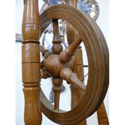 141 - WOODEN SPINNING WHEEL (SMALL)