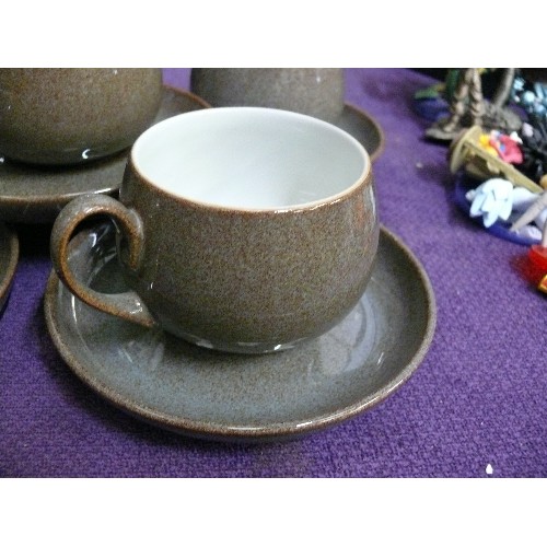 162 - 5 X GREYSTONE DENBY STONEWARE CUPS AND SAUCERS