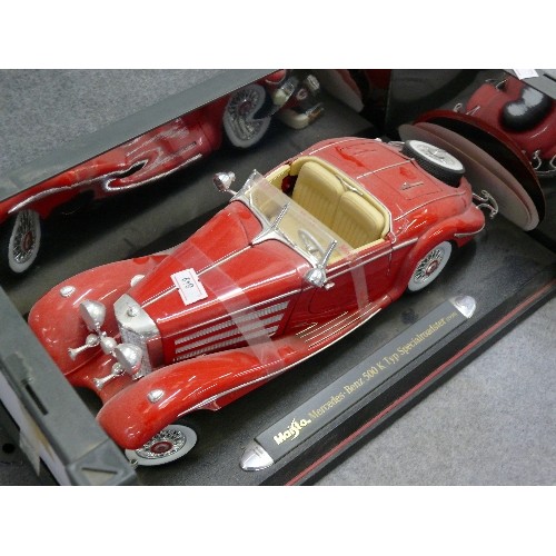 89 - A MAISTO MERCEDES BENZ 500 K TYP SPECIAL ROADSTER (1936) IN MIRRORED DISPLAY BOX