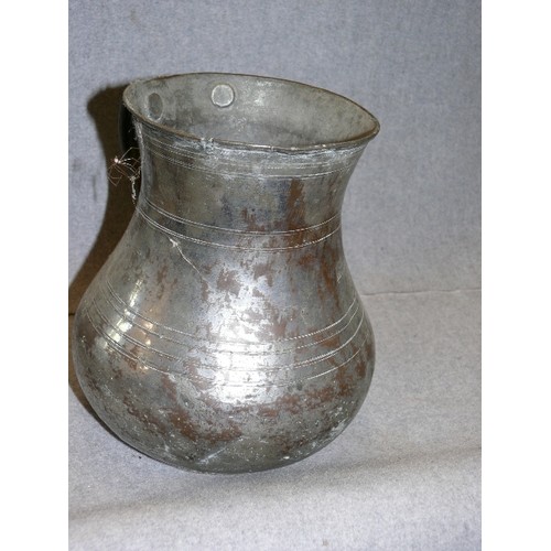 144 - VICTORIAN TINNED COPPER JUG