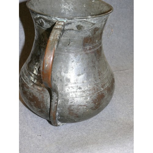 144 - VICTORIAN TINNED COPPER JUG