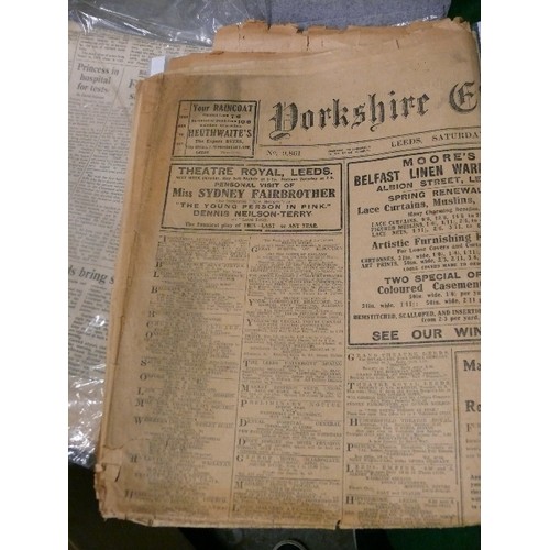 257 - A SELECTION OF ANTIQUE AND VINTAGE NEWSPAPERS FROM 1920'S ONWARDS