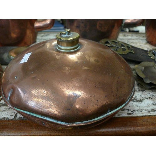 262 - 2 VINTAGE COPPER WARMING BOTTLES