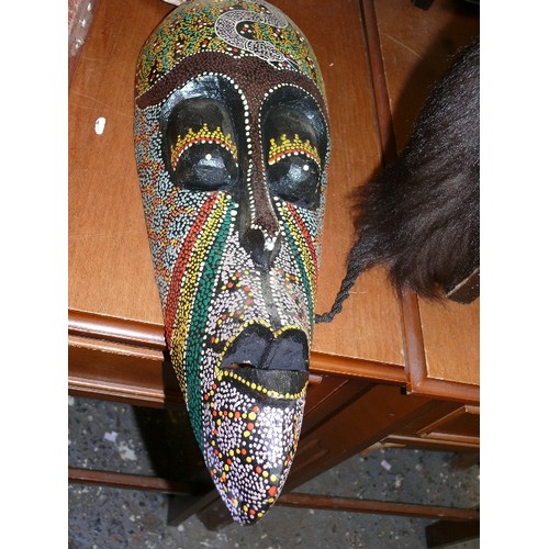 318 - AFRICAN TRIBAL MASK WITH SNAKE DESIGN