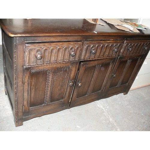 466 - A VINTAGE OLD CHARM 3 DRAWER AND 3 DOOR SIDEBOARD