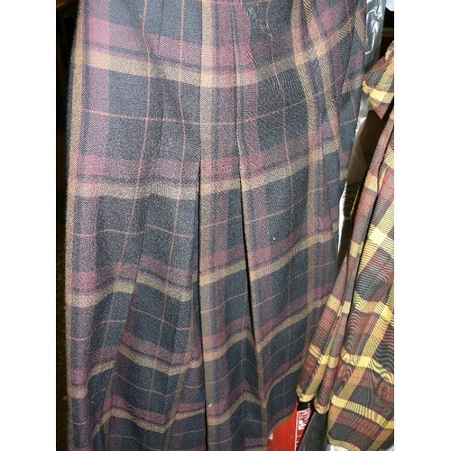 186 - 3 LADIES CHECKED / TARTAN STYLE PLEATED WOOLLEN SKIRTS, BY GOR-RAY SIZE 16, EASTEX HEIRLOOM COLLECTI... 