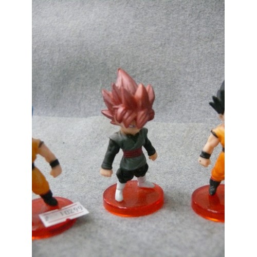 131 - 5 SMALL DRAGONBALL Z FIGURINES WTH RED BASES