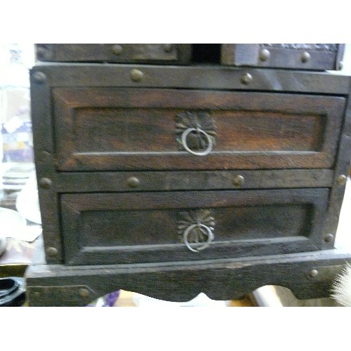 356 - A LOVELY DARK WOOD MINIATURE CABINET