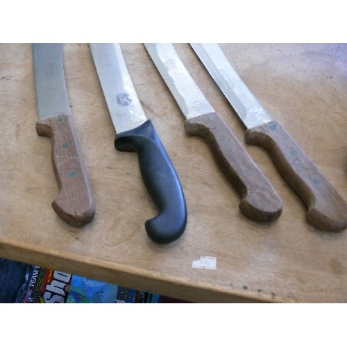 382 - 4 BUTCHERS KNIVES 3 BY RIVERHILL AND 1 BY VICTORINOX 12