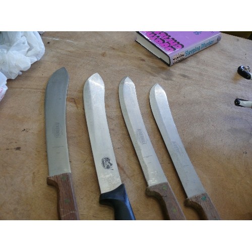 382 - 4 BUTCHERS KNIVES 3 BY RIVERHILL AND 1 BY VICTORINOX 12