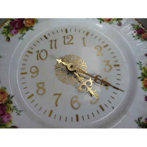 411 - A ROYAL ALBERT OLD COUNTRY ROSES WALL CLOCK