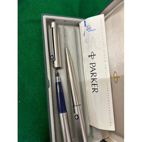 42 - PARKER BALLPOINT AND PENCIL IN BOX
