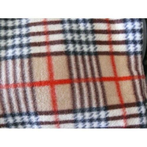 467 - 2 VINTAGE TARTAN BLANKETS PLUS A GOOD QUALITY THROW/RUG