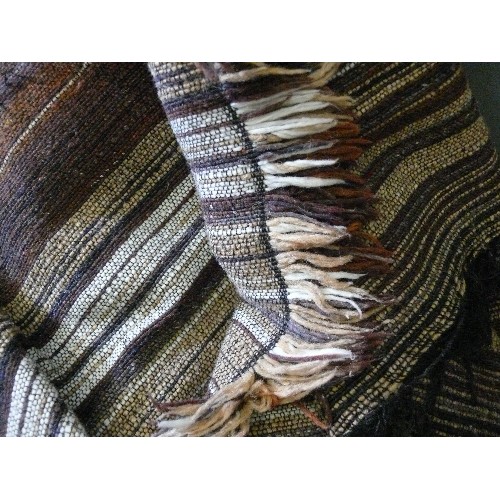 467 - 2 VINTAGE TARTAN BLANKETS PLUS A GOOD QUALITY THROW/RUG