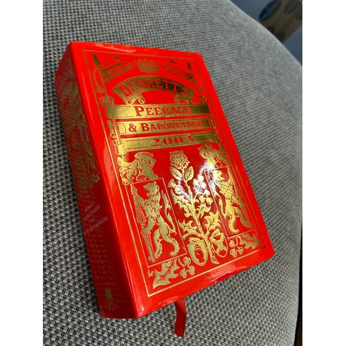 553 - DEBRETT'S PEERAGE AND BARONETAGE BOOK 2003 BY MACMILLAN - ORIGINAL RETAIL PRICE £275