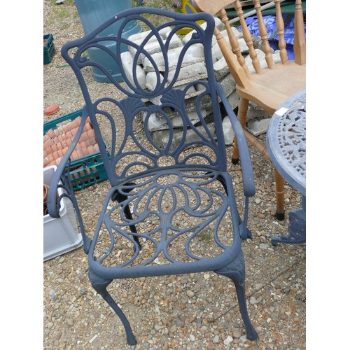 507 - A VERY NICE ORNATE BLACK METAL GARDEN BISTRO SET