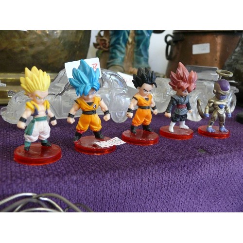 131 - 5 SMALL DRAGONBALL Z FIGURINES WTH RED BASES